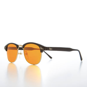 Half Frame Amber Lens Sunglasses 