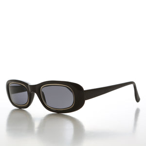 Metal Inlay Rectangular Vintage Sunglasses