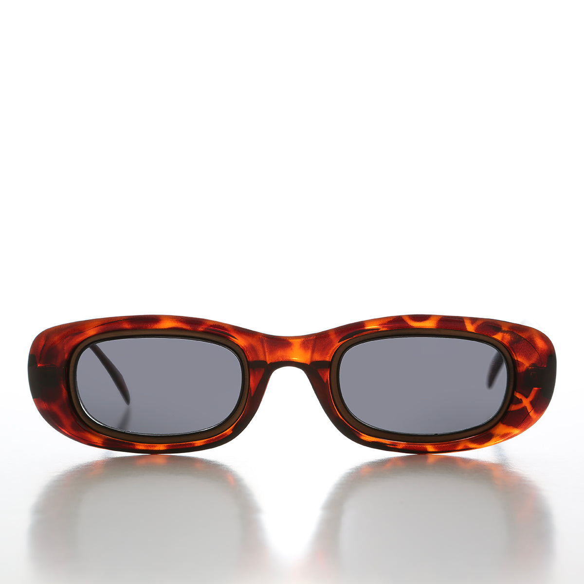 Metal Inlay Rectangular Vintage Sunglasses