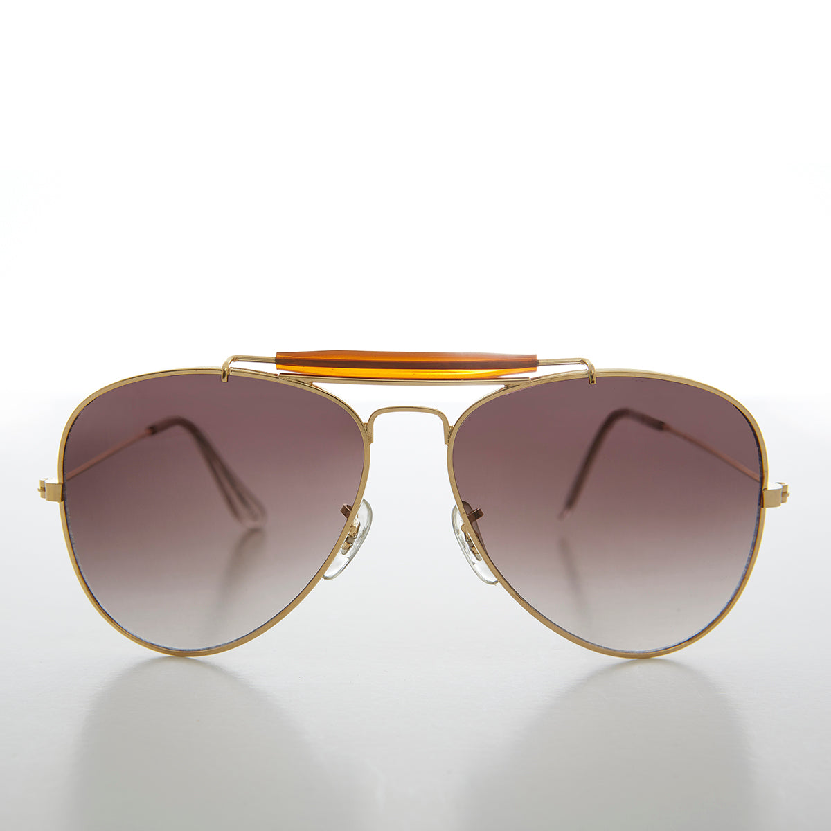 Classic Brow Bar Gold Pilot Sunglasses 