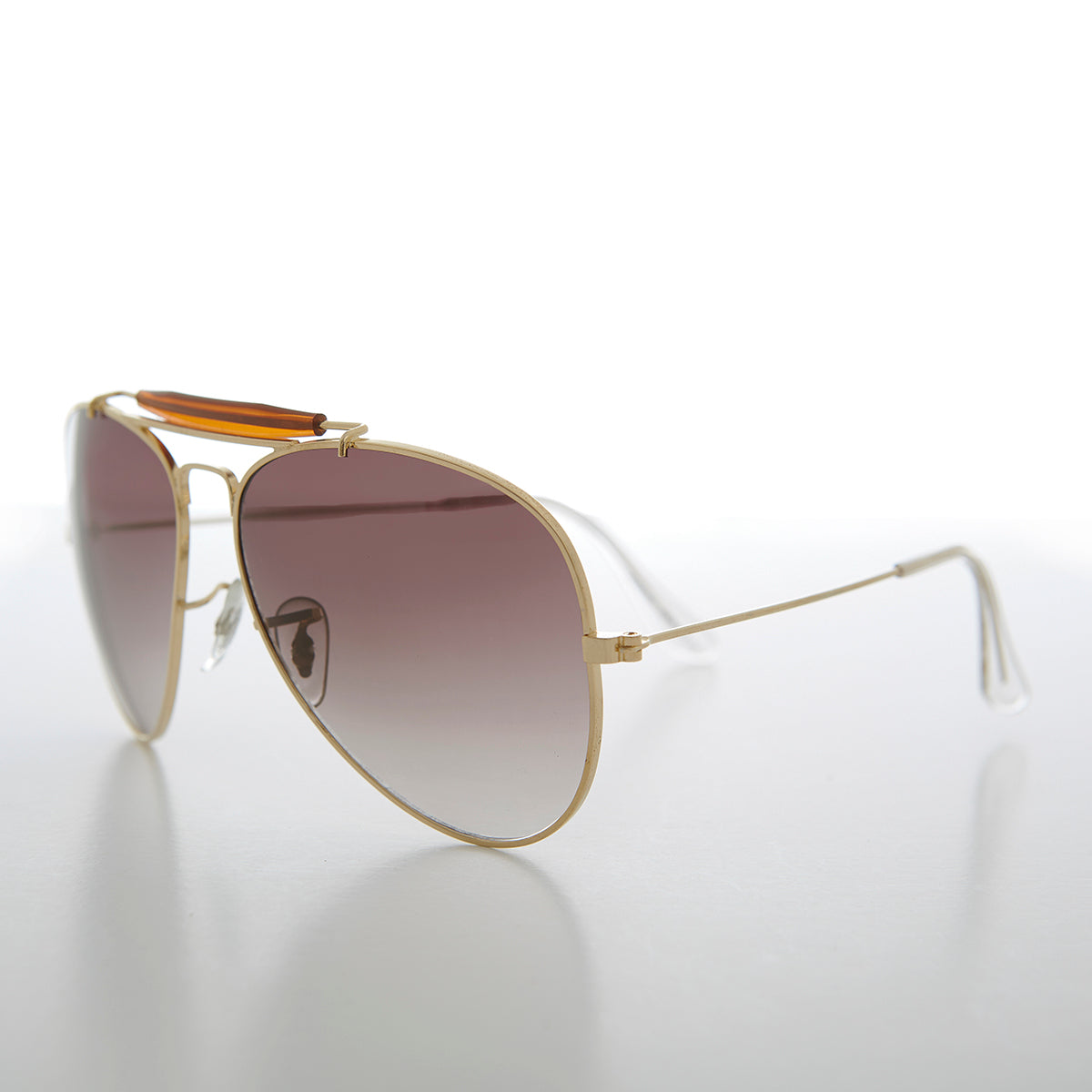 Classic Brow Bar Gold Pilot Sunglasses 