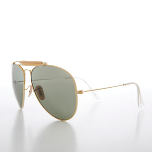 Classic Brow Bar Gold Pilot Sunglasses 