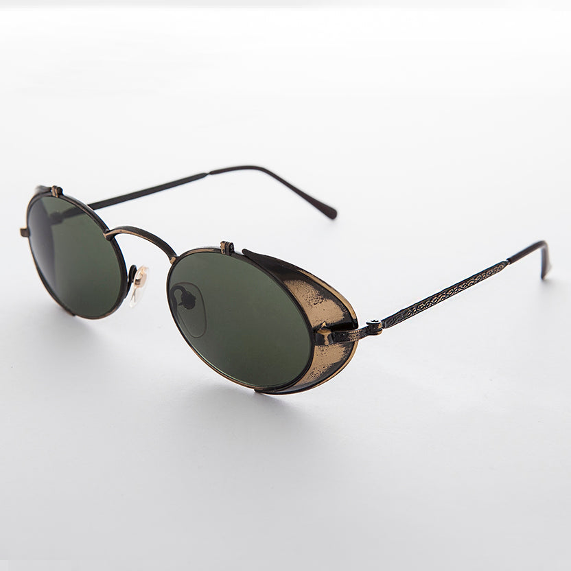 metal steampunk goggles Sunglass Museum Steampunk Goggle Sunglass with Side Shields Vintage - Orson