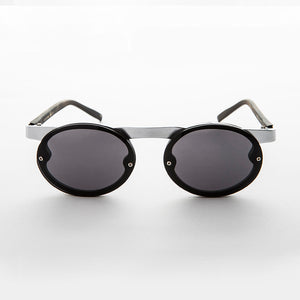 90s Oval Goth Sunglasses with Floating Brow line 