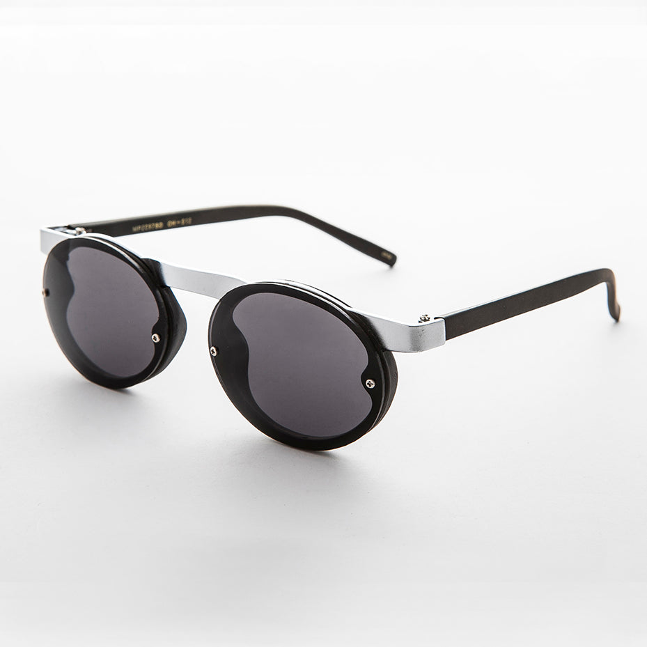 90s Oval Goth Sunglasses with Floating Brow line 