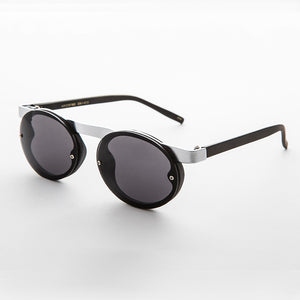 90s Oval Goth Sunglasses with Floating Brow line 