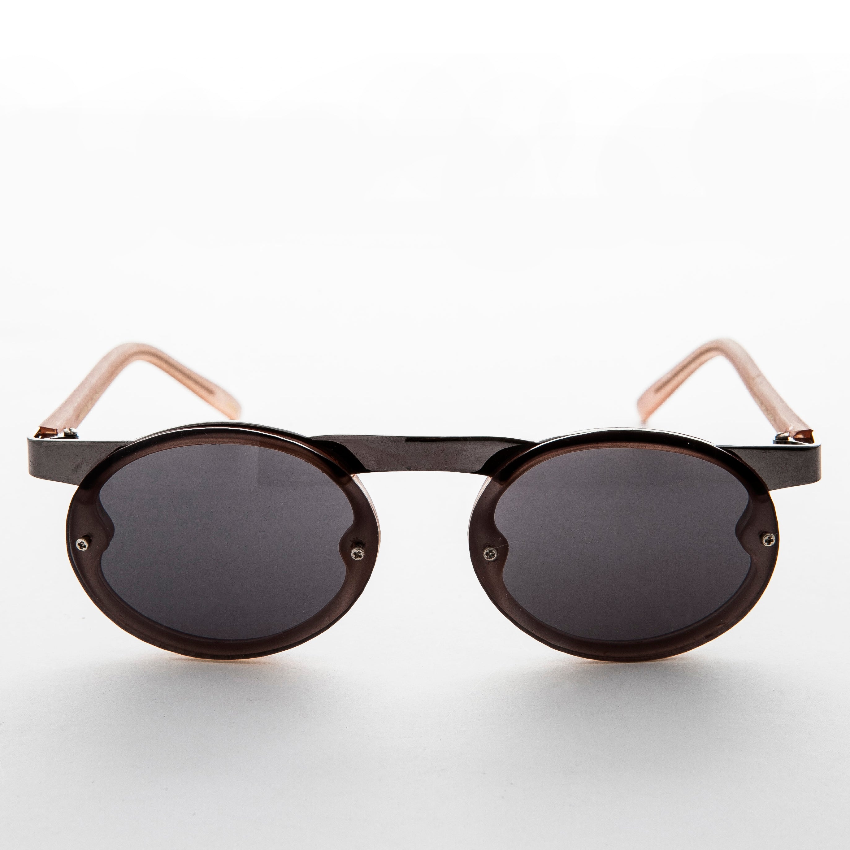 90s Oval Goth Sunglasses with Floating Brow line 