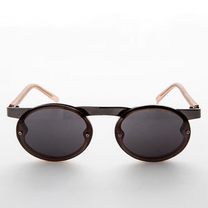 90s Oval Goth Sunglasses with Floating Brow line 