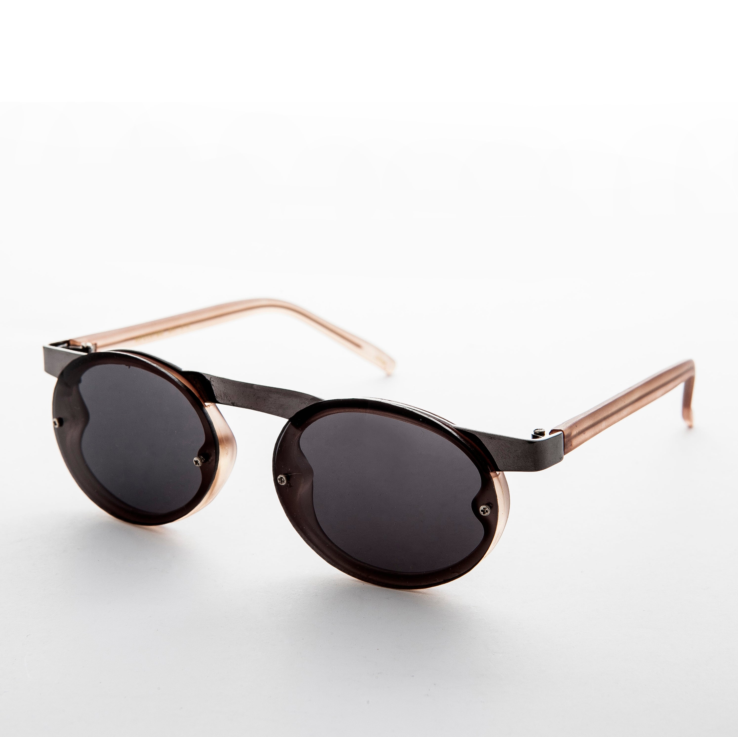 90s Oval Goth Sunglasses with Floating Brow line 