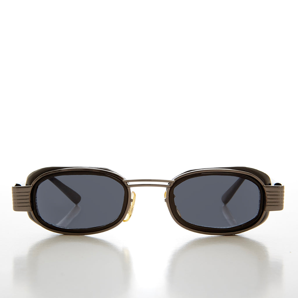 Rectangular Sunglass with Goggle Rim