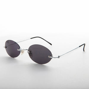 90s Vintage Rimless Oval Colored Lens Sunglass - Piper
