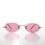 Load image into Gallery viewer, Oval Rimless Tinted Lens Vintage Sunglasses
