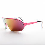 Load image into Gallery viewer, Mirror Wraparound Lens 80s Futuristic Sunglasses
