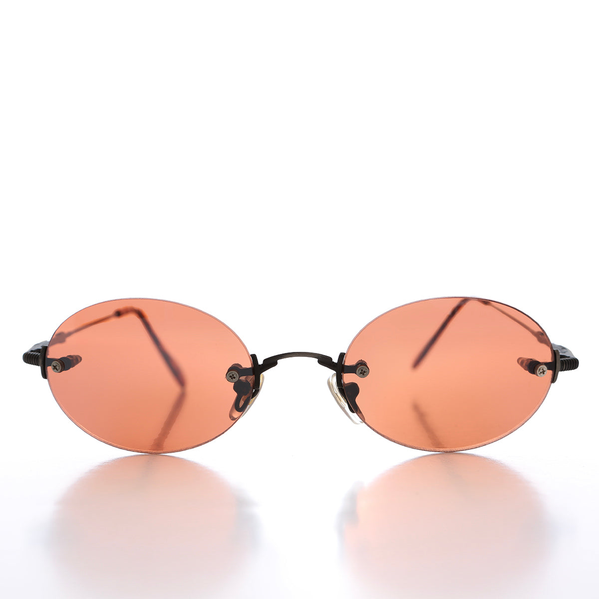 90s Rimless Oval Copper Lens Sunglass