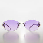 Load image into Gallery viewer, Rimless Color Tinted Lens Sunglass with Rhinestones
