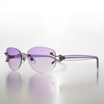 Load image into Gallery viewer, Purple Lens Sunglass with Rhinestones
