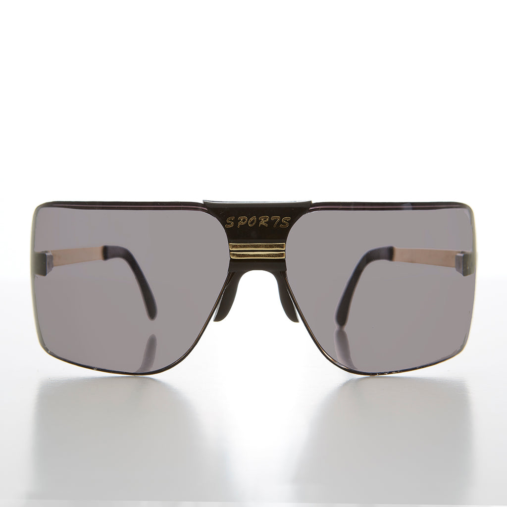 Curved 80s Sports Shield Vintage Sunglass