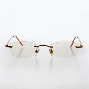 Rimless Tinted Rectangular Lens Reading Glasses 