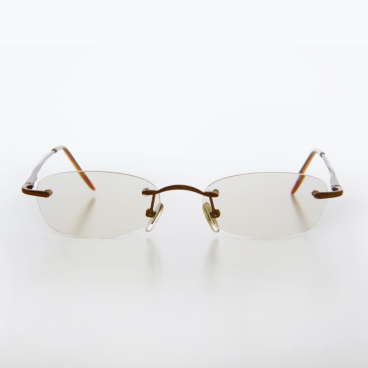 Rimless Tinted Rectangular Lens Reading Glasses