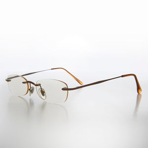 Rimless Tinted Rectangular Lens Reading Glasses 