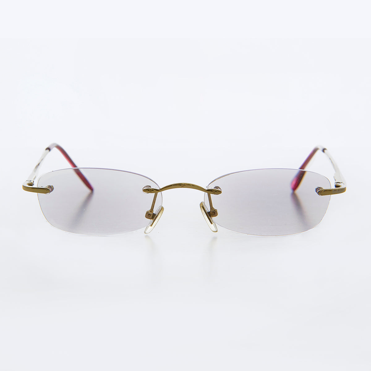Rimless Tinted Rectangular Lens Reading Glasses 