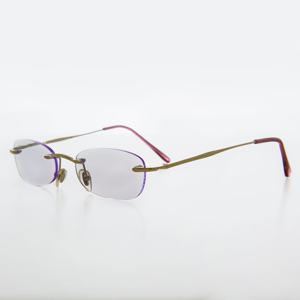 Rimless Tinted Rectangular Lens Reading Glasses 
