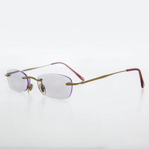 Rimless Tinted Rectangular Lens Reading Glasses 