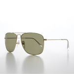 Load image into Gallery viewer, Square 58mm Metal Aviator Sunglass with Green Lens - Santos
