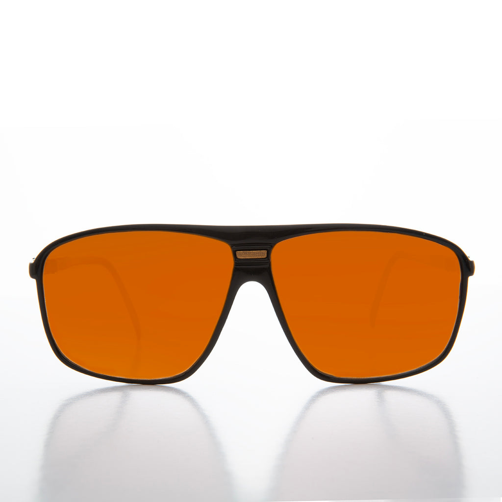 orange lens 80s aviator