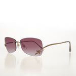 Load image into Gallery viewer, Flower Accent Rimless 90s Sunglasses 
