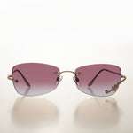Load image into Gallery viewer, Flower Accent Rimless 90s Sunglasses 
