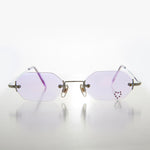Load image into Gallery viewer, Heart Rhinestone Rimless Vintage Sunglasses
