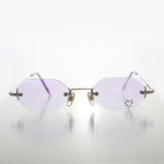 Load image into Gallery viewer, Heart Rhinestone Rimless Vintage Sunglasses - Splashy
