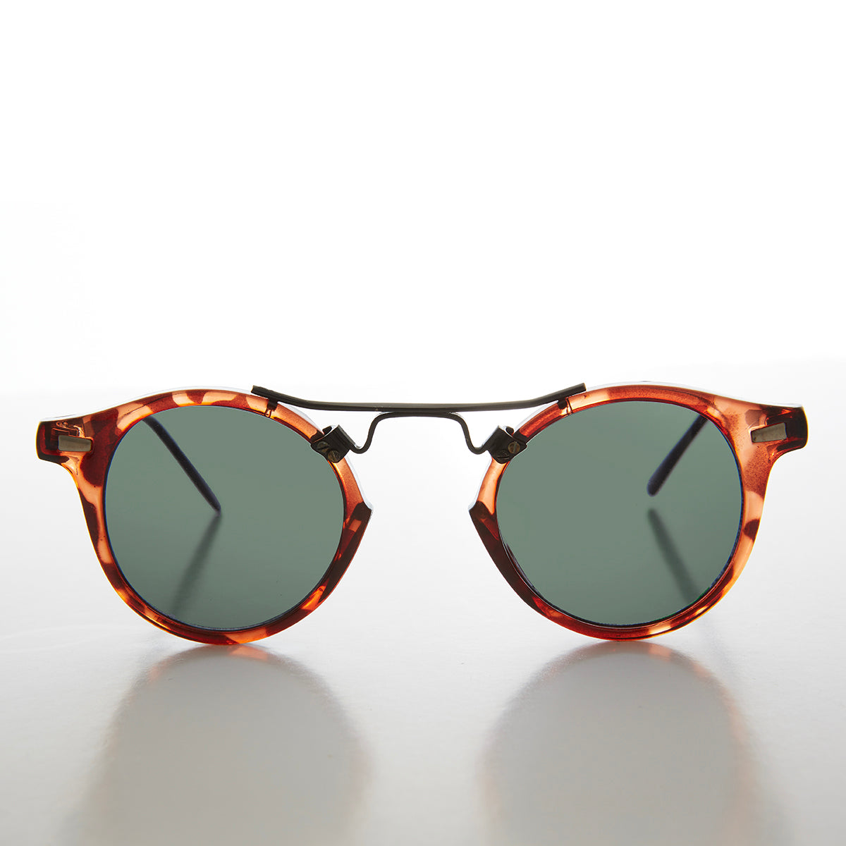 Tortoise Round Aviator Sunglass Lens - Stevie