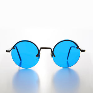 Round Hippy Sunglass with Colored Lenses - Swami