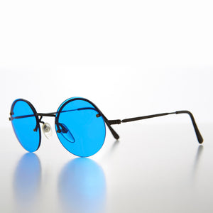 Round Hippy Sunglass with Colored Lenses - Swami