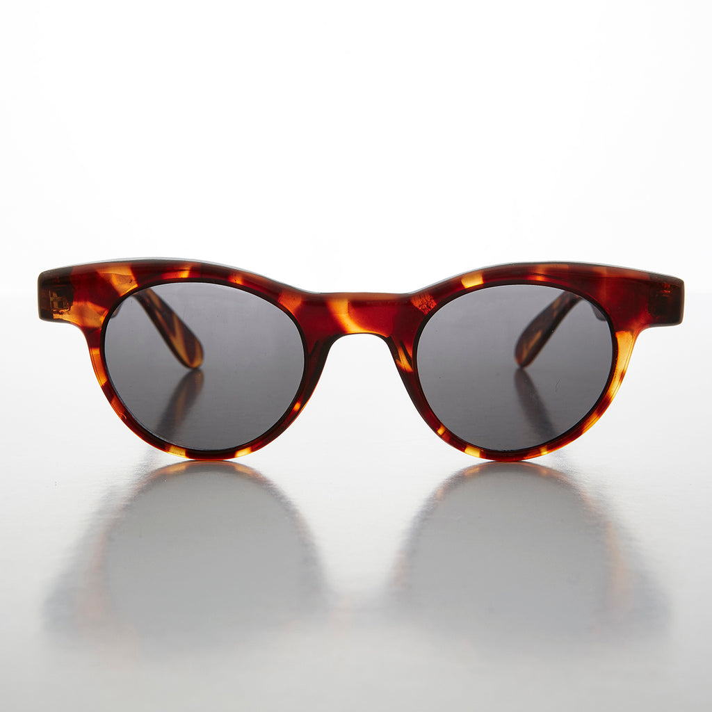 Small Round Horn Rim Preppy Vintage Sunglass 