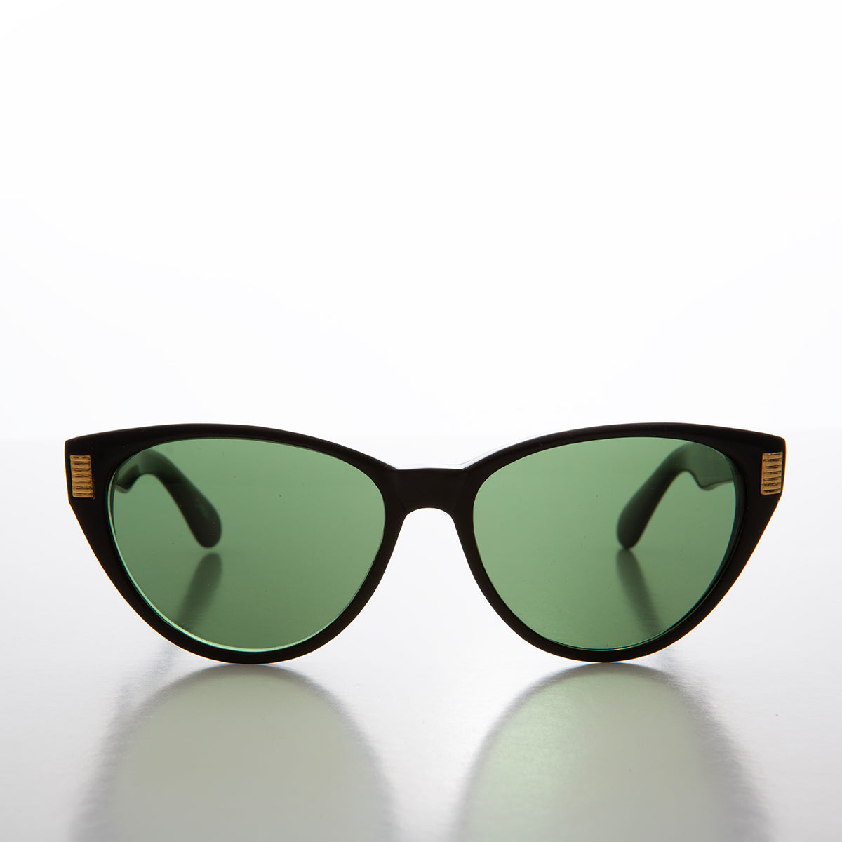 80s Cat Eye Sunglass with Gold Accents