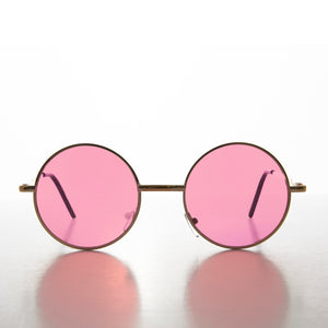 Round Hippy Colored Lens Sunglass - Tippy