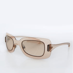 Curved Futuristic Vintage Sunglasses with Mirror Lens 