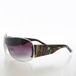 Load image into Gallery viewer, Shield Sunglasses with Mod Pattern Temples -  Trek
