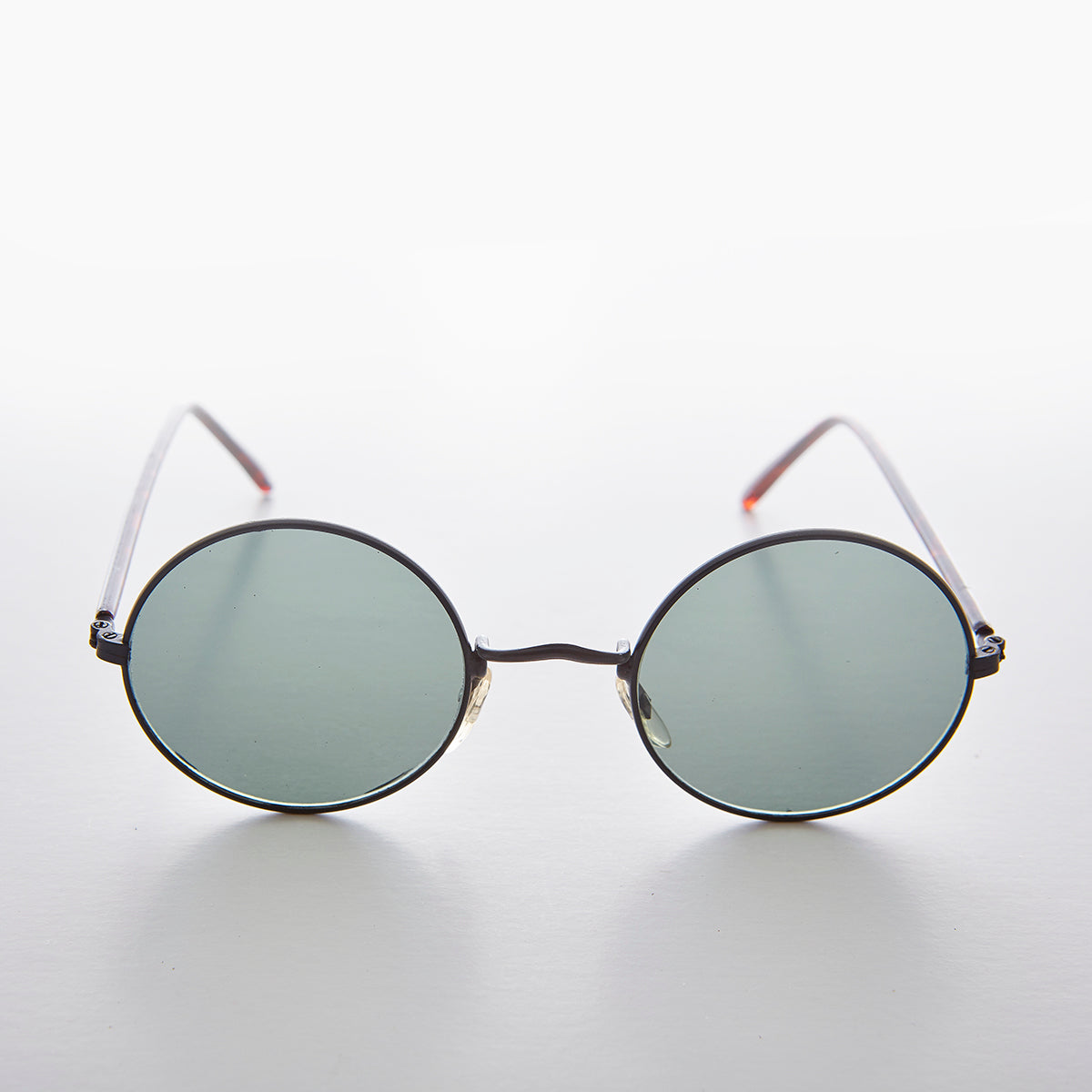 Round Hippy Vintage Sunglass with Glass Lens 