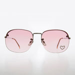 Load image into Gallery viewer, Rimless Vintage Sunglasses with Rhinestone Heart
