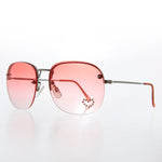 Load image into Gallery viewer, Rimless Vintage Sunglasses with Rhinestone Heart
