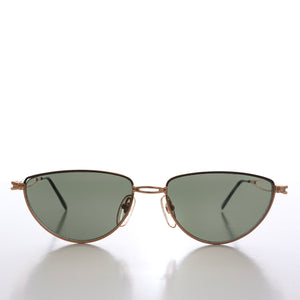 Gold Semi-Oval Vintage Sunglasses 