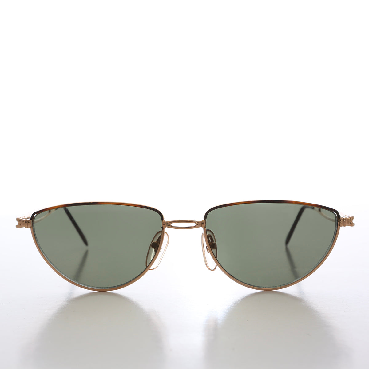Gold Semi-Oval Vintage Sunglasses 