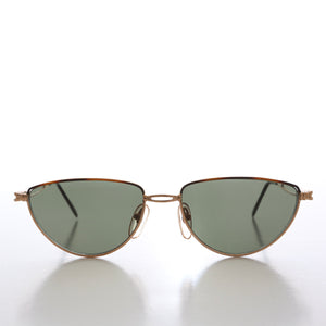 Gold Semi-Oval Vintage Sunglasses 
