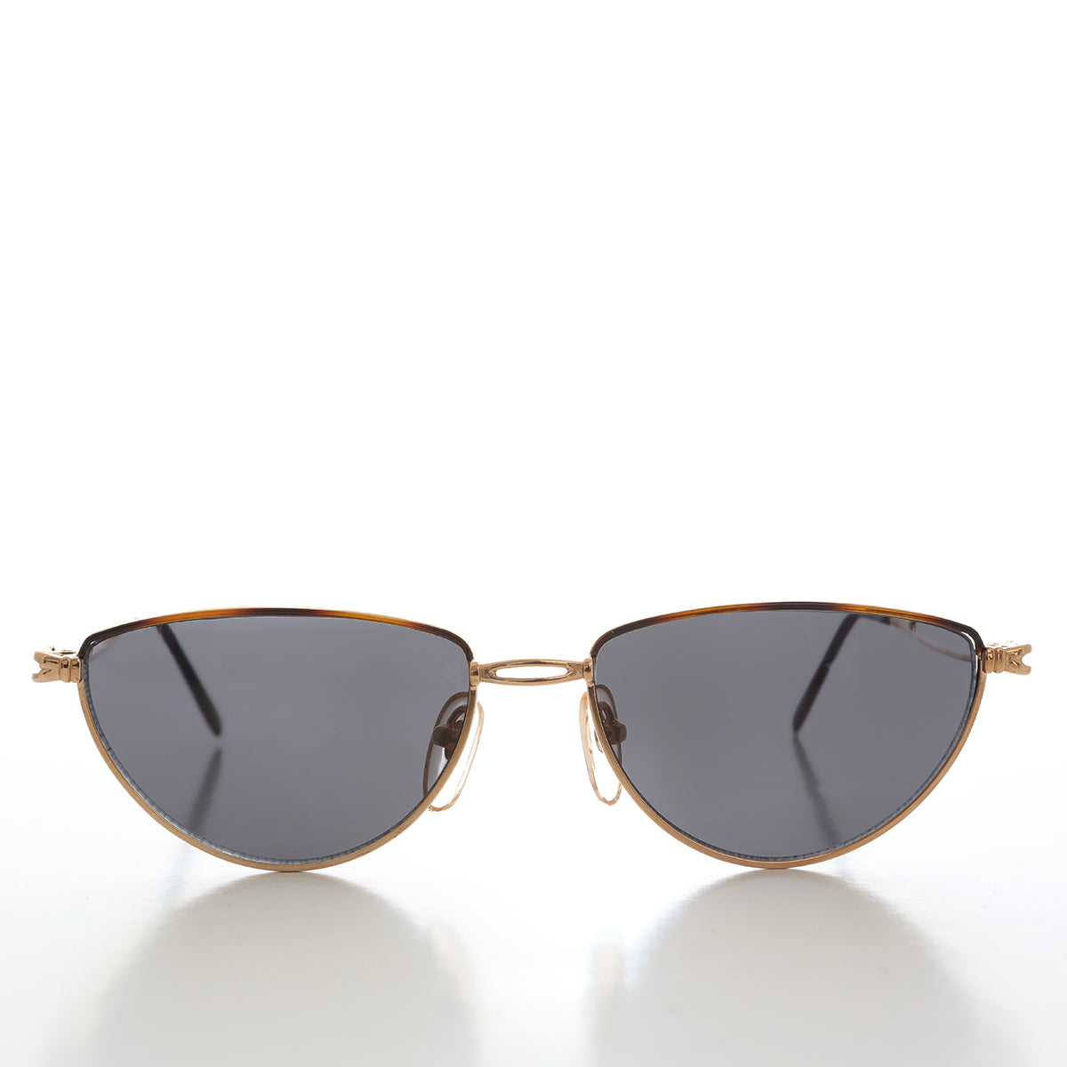 Gold Semi-Oval Vintage Sunglasses 