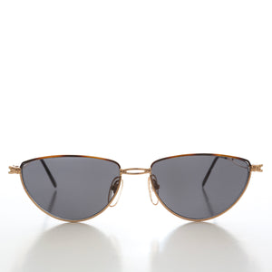 Gold Semi-Oval Vintage Sunglasses 