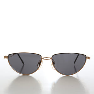 Gold Semi-Oval Vintage Sunglasses 